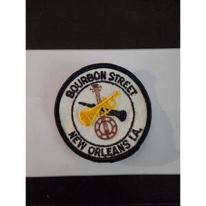 Vintage 60s-80s Bourbon Street New Orleans Jazz Souvenir Patch 3" Sew-On